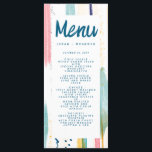Abstracte moderne kleurrijke penseelbruiloft menu<br><div class="desc">Waterverf Abstracte kleurrijke penseelbruiloft</div>