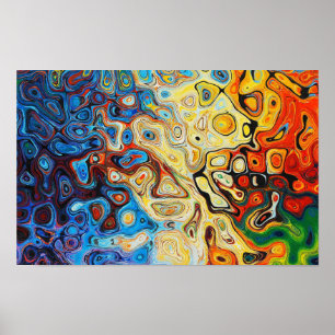 Abstracte moderne kleurrijke rondjes poster