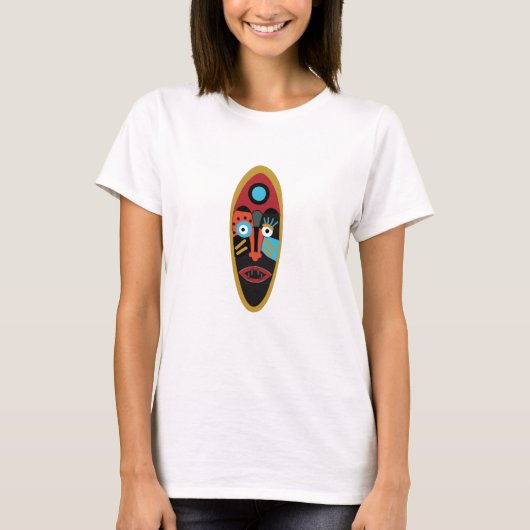 Abstracte moderne kleurrijke tatoeage gezichtskuns t-shirt (Voorkant)