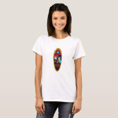 Abstracte moderne kleurrijke tatoeage gezichtskuns t-shirt (Voorkant volledig)