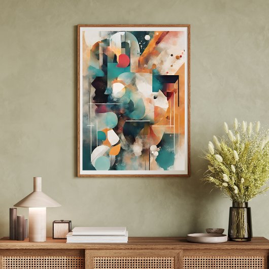 Abstracte moderne kleurrijke vormen poster