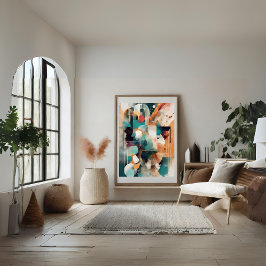 Abstracte moderne kleurrijke vormen poster