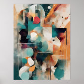 Abstracte moderne kleurrijke vormen poster (Voorkant)