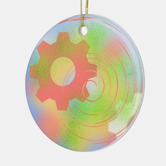 Abstracte moderne kogwiel keramisch ornament (Links)