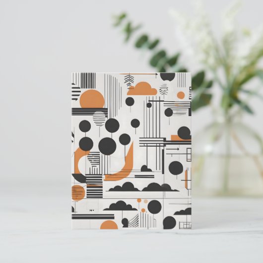 Abstracte moderne kunst briefkaart (Staand voorkant)