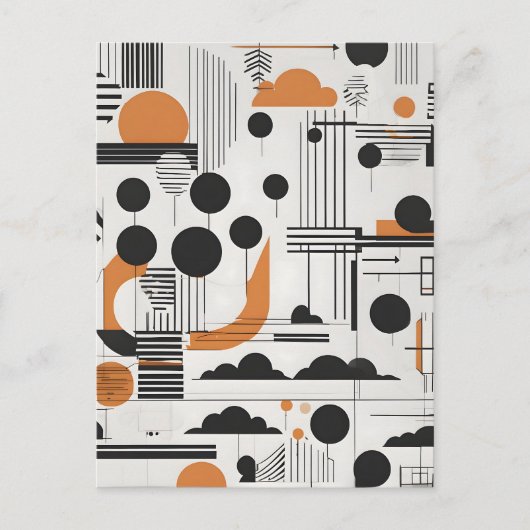 Abstracte moderne kunst briefkaart (Voorkant)