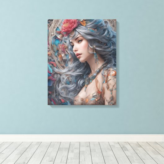 abstracte moderne kunst canvas afdruk (Insitu (Houten vloer))
