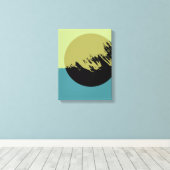 Abstracte moderne kunst Dark Circle Canvas Afdruk (Insitu (Houten vloer))