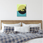 Abstracte moderne kunst Dark Circle Canvas Afdruk (Insitu (Slaapkamer))