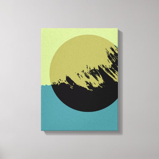 Abstracte moderne kunst Dark Circle Canvas Afdruk (Voorkant)