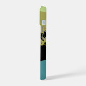 Abstracte moderne kunst donkere cirkel iPhone 15 case (Linkerkant)