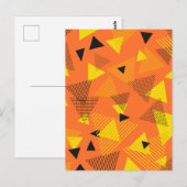 Abstracte moderne kunst driehoeken Sinaasappel gee Briefkaart (Voorkant / Achterkant)