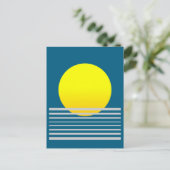 Abstracte moderne kunst geel zon en Zee landschap Briefkaart (Staand voorkant)
