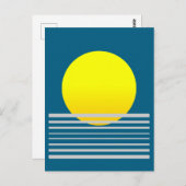 Abstracte moderne kunst geel zon en Zee landschap Briefkaart (Voorkant / Achterkant)