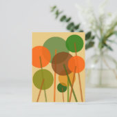 Abstracte moderne kunst geometrische bloemenpatroo briefkaart (Staand voorkant)