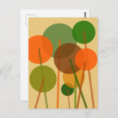 Abstracte moderne kunst geometrische bloemenpatroo briefkaart (Voorkant / Achterkant)