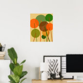 Abstracte moderne kunst geometrische bloemenpatroo poster (Thuiskantoor)
