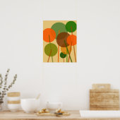 Abstracte moderne kunst geometrische bloemenpatroo poster (Keuken)