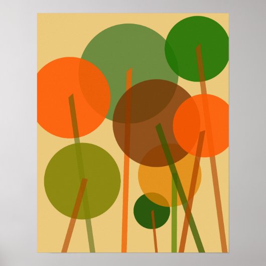 Abstracte moderne kunst geometrische bloemenpatroo poster (Voorkant)