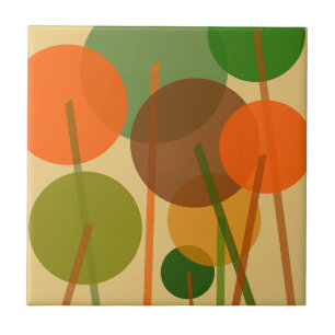 Abstracte moderne kunst geometrische bloemenpatroo tegeltje