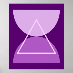 Abstracte moderne kunst geometrische vormen Paarse Poster
