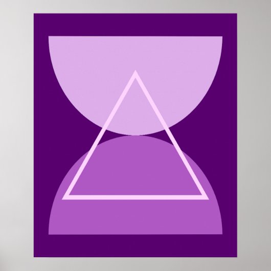 Abstracte moderne kunst geometrische vormen Paarse Poster (Voorkant)