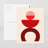 Abstracte moderne kunst geometrische vormen rood briefkaart (Voorkant / Achterkant)