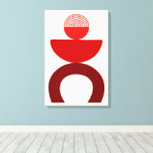 Abstracte moderne kunst geometrische vormen rood canvas afdruk (Insitu (Houten vloer))