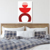 Abstracte moderne kunst geometrische vormen rood canvas afdruk (Insitu (Slaapkamer))