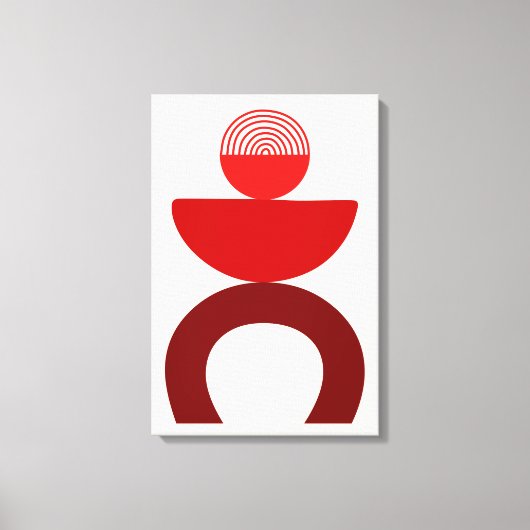 Abstracte moderne kunst geometrische vormen rood canvas afdruk (Voorkant)