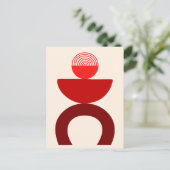Abstracte moderne kunst geometrische vormen rood feestdagenkaart (Staand voorkant)