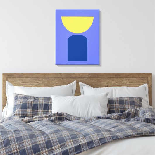 Abstracte moderne kunst geometrische vormen Sage G Canvas Afdruk (Insitu (Slaapkamer))