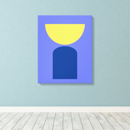 Abstracte moderne kunst geometrische vormen Sage G Canvas Afdruk (Insitu (Houten vloer))