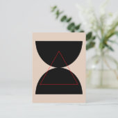Abstracte moderne kunst geometrische vormen zwart briefkaart (Staand voorkant)