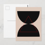 Abstracte moderne kunst geometrische vormen zwart briefkaart (Voorkant / Achterkant)
