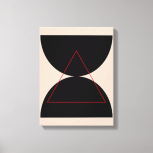 Abstracte moderne kunst geometrische vormen zwart canvas afdruk