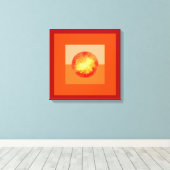 Abstracte moderne kunst geometrische vurige zon canvas afdruk (Insitu (Houten vloer))