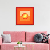 Abstracte moderne kunst geometrische vurige zon canvas afdruk (Insitu (Woonkamer))