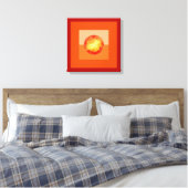 Abstracte moderne kunst geometrische vurige zon canvas afdruk (Insitu (Slaapkamer))