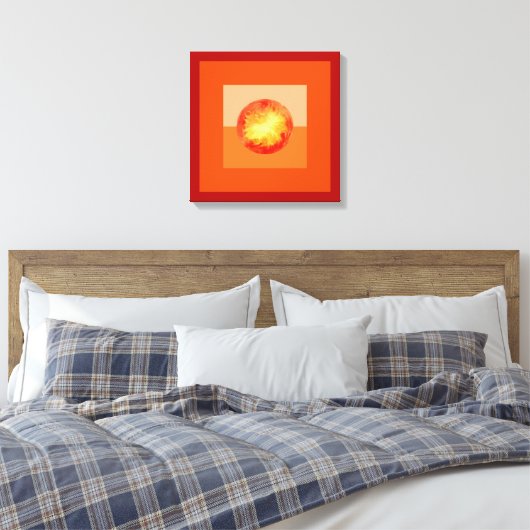 Abstracte moderne kunst geometrische vurige zon canvas afdruk (Insitu (Slaapkamer))