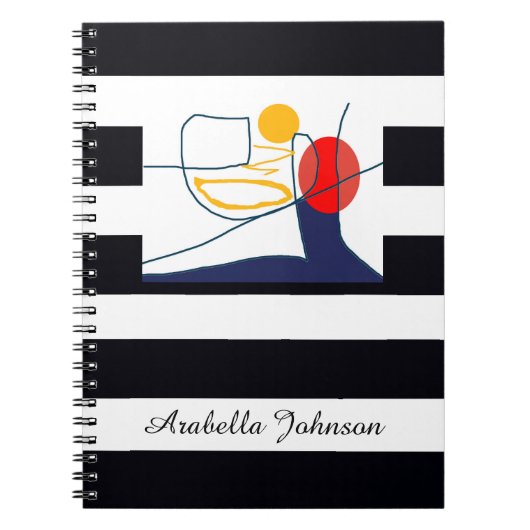 Abstracte moderne kunst gepersonaliseerde naam kla notitieboek (Voorkant)