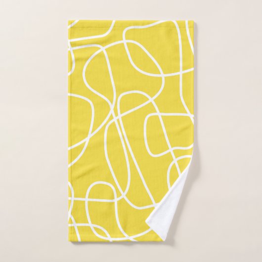 Abstracte moderne kunst in gele klauw bad handdoek (Handdoek)