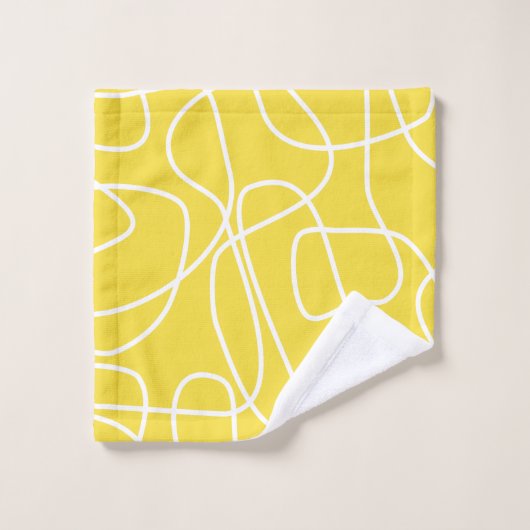 Abstracte moderne kunst in gele klauw bad handdoek (Wasdoekje)