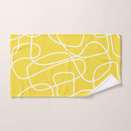 Abstracte moderne kunst in gele klauw bad handdoek (Handdoek)