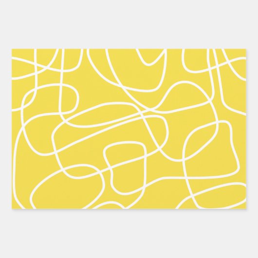 Abstracte moderne kunst in gele klauw inpakpapier vel (Voorkant)