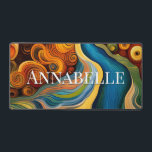Abstracte Moderne Kunst Kleur Swirls Monogram Bureaumat<br><div class="desc">Dit moderne abstracte design van de mat van het kunstbureau is opvallend en maakt een waar statement met zijn rijke,  juweelkleuren en texturen. Levendig en prachtig. Voeg een naam toe om deze te personaliseren. Maakt een geweldig cadeau. Creëer door Simply Farmhouse Press.</div>