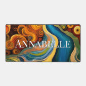 Abstracte Moderne Kunst Kleur Swirls Monogram Bureaumat (Voorkant)