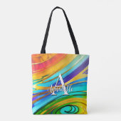 Abstracte moderne kunst kleurkrullen en gouden met tote bag (Achterkant)