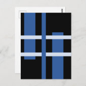 Abstracte moderne kunst lijnen blauw zwart briefkaart (Voorkant / Achterkant)