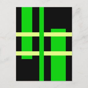 Abstracte moderne kunst lijnen groen geel zwart briefkaart